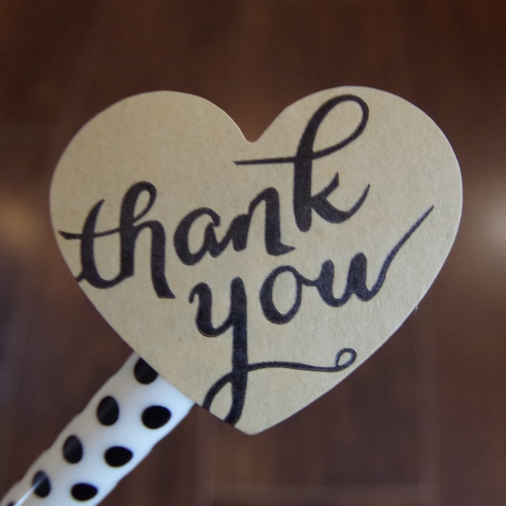 💌 Thank You Stickers (Heart Shaped)